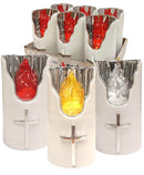 Ηλεκτρικό Κερί Subito C707 Λευκό με Ασημί Πλάτη - Συσκευασία 6τμχ