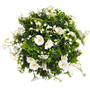 Στεφάνι Παχύφυτο με Λουλούδια 28cm (ΤΗΙΜ21165) - Λευκό
