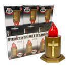 Ηλεκτρικό Κερί SUBITO Alteco Z Χρυσό με Κόκκινη Φλόγα Συσκευασία 6τμχ