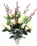 Βάζα για Μνήμα Τριαντάφυλλα 19 Κλαδιά (THIM12242-19) - Λευκό