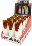 Ηλεκτρικό Κερί Subito Decor Λευκό με Χρυσή Πλάτη - Κόκκινη Φλόγα Συσκευασία 12τμχ