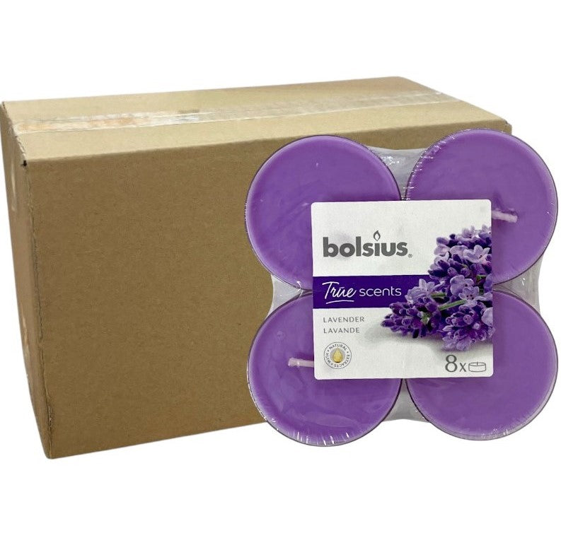 Αρωματικό Ρεσώ 8ωρών Clear Cup Bolsius True Scents 8άδα - Λεβάντα Κιβώτιο 6τμχ