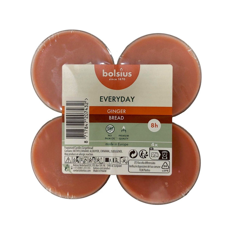 Αρωματικό Ρεσώ 8 Ωρών Clear Cup Bolsius Everyday Two-Tone 4άδα -Μελόψωμο