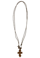 Σταυρός Αυξομειώσεις Λαιμού Ξύλινος - Καφέ (ΤΗΙΜ159)