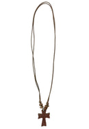 Σταυρός Αυξομειώσεις Λαιμού Ξύλινος - Καφέ (ΤΗΙΜ160)