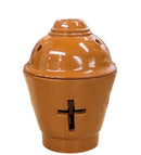 Καντήλι Κεραμικό "Γλαστράκι" - Καφέ