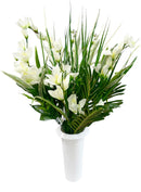 Βάζα για Μνήμα Ορχιδέα 24 Κλαδιά (ΤΗΙΜ12039-24) - Λευκό