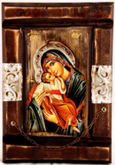 Ξύλινη Εικόνα με Μέταλλο 38x25cm (κωδ.Π12 M  )