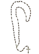 Κρεμαστός Σταυρός Λαιμού Ροζάριο - Καφέ (ΤΗΙΜ161)