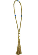 Kομποσκοίνι Προσευχής 100άρι - Χρυσό με Μπλε Χάντρα (THIM128)