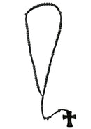 Κρεμαστός Σταυρός Λαιμού Ροζάριο - Μαύρο (ΤΗΙΜ164)