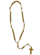 Κρεμαστός Σταυρός Λαιμού Ροζάριο - Καφέ (ΤΗΙΜ165)