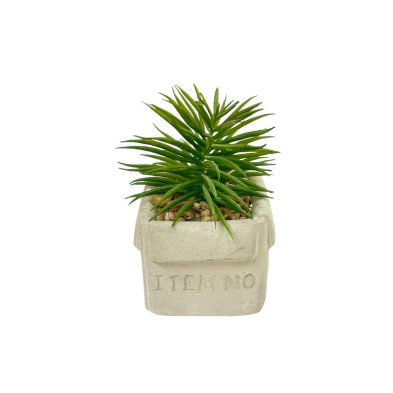 Τεχνητό Φυτό Ibergarden Διαστάσεων 13x8x8cm σε Γκρι Γλαστράκι - Αγαύη (1625)