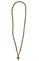 Κρεμαστός Σταυρός Λαιμού Ροζάριο - Καφέ (ΤΗΙΜ175)