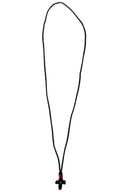 Κρεμαστός Σταυρός Λαιμού Μάλινο - Μαύρο με Kόκκινη Χάντρα (ΤΗΙΜ202)