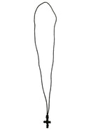 Κρεμαστός Σταυρός Λαιμού Μάλινο - Μαύρο με Μαύρη Χάντρα (ΤΗΙΜ203)