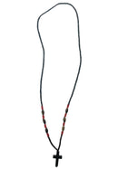 Κρεμαστός Σταυρός Λαιμού Ροζάριο - Μαύρο (ΤΗΙΜ187)