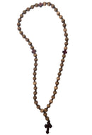 Κρεμαστός Σταυρός Λαιμού Ροζάριο - Καφέ (ΤΗΙΜ191)