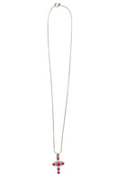 Κρεμαστός Σταυρός Λαιμού  - Φούξια (ΤΗΙΜ196)