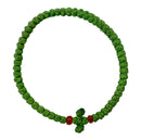 Kομποσκοίνι Kερωμένο - Σκούρο Πράσινο με Kόκκινη Χάντρα (THIM242)