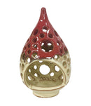 Κεραμικό Υαλόμενο Κηροπήγιο για Ρεσώ Σταγόνα με Κύκλους - Δίχρωμο