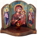 Ξύλινη Εικόνα Τρίπτυχο με βάση 40x38cm (κωδ. 3μ)