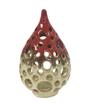 Κεραμικό Υαλόμενο Κηροπήγιο για Ρεσώ Σταγόνα με Κύκλους - Δίχρωμο