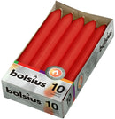 Κεριά Κηροπηγίου (Σπαρματσέτα) 170/20mm Bolsius 10άδα - Κόκκινο