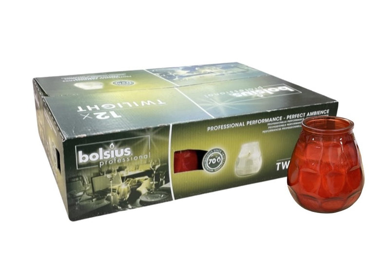 Κερί Σε Γυάλινο Δοχείο 104/99mm Bolsius - Κόκκινο (Κιβώτιο 12τμχ)
