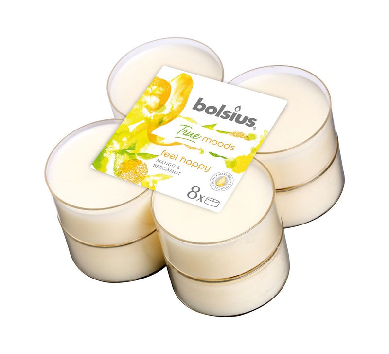 Αρωματικό Ρεσώ 8 Ωρών Clear Cup Bolsius True Moods 8άδα - Mango & Bergamot