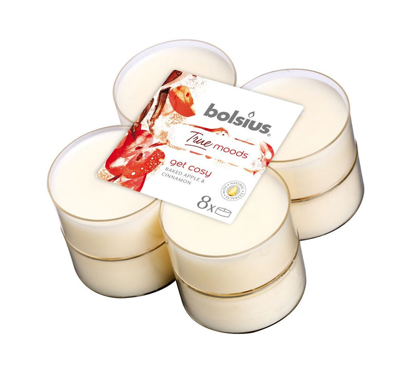 Αρωματικό Ρεσώ 8 Ωρών Clear Cup Bolsius True Moods 8άδα - Baked Apple & Cinnamon