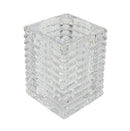 Κηροπήγιο Γυάλινο Τετράγωνο Γραμμωτό Bolsius για Ρεσώ 100/76mm - "Ηidden"