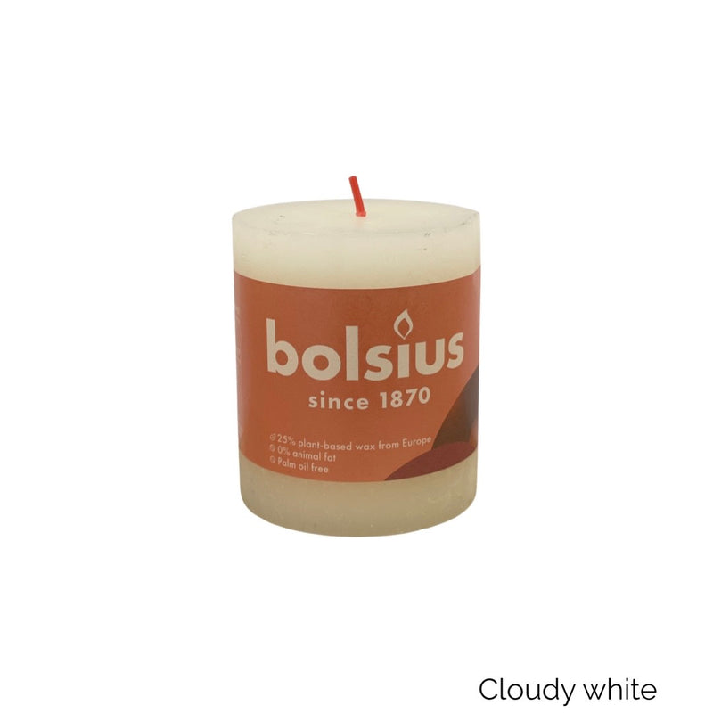 Κερί Κορμός Ρουστίκ Bolsius 80/68mm-Cloudy White