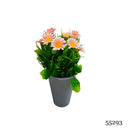 Τεχνητό Φυτό Ibergarden Διαστάσεων 10x10x22cm σε Γκρι Γλαστράκι - Ροζ (55293)