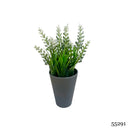 Τεχνητό Φυτό Ibergarden Διαστάσεων 10x10x22cm σε Γκρι Γλαστράκι - Λευκό (55291)