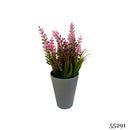 Τεχνητό Φυτό Ibergarden Διαστάσεων 10x10x22cm σε Γκρι Γλαστράκι - Ροζ (55291)