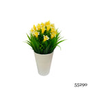 Τεχνητό Φυτό Ibergarden Διαστάσεων 11x11x20cm σε Λευκό Γλαστράκι - Κίτρινο(55290)