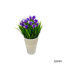 Τεχνητό Φυτό Ibergarden Διαστάσεων 11x11x20cm σε Λευκό Γλαστράκι - Μωβ(55290)