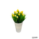 Τεχνητό Φυτό Ibergarden Διαστάσεων 10x10x20cm σε Λευκό Γλαστράκι - Κίτρινο(55296)