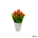 Τεχνητό Φυτό Ibergarden Διαστάσεων 10x10x20cm σε Λευκό Γλαστράκι - Πορτοκαλί(55296)