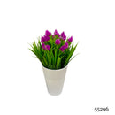 Τεχνητό Φυτό Ibergarden Διαστάσεων 10x10x20cm σε Λευκό Γλαστράκι - Μωβ(55296)