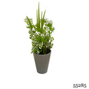 Τεχνητό Φυτό Ibergarden Διαστάσεων 12x12x30cm σε Γκρι Γλαστράκι - Λευκό(55285)