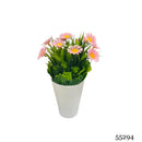 Τεχνητό Φυτό Ibergarden Διαστάσεων 10x10x22cm σε Λευκό Γλαστράκι - Ροζ (55294)