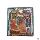 Εικόνα Χειροποίητη Ακανόνιστο ξύλο Μεικτή τεχνική-Η Γέννηση της Θεοτόκου