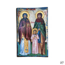 Εικόνα Χειροποίητη Ακανόνιστο ξύλο Μεικτή τεχνική-Άγιοι Ραφαήλ, Νικόλαος και Ειρήνη