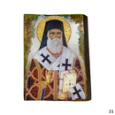 Εικόνα Χειροποίητη Ακανόνιστο ξύλο Μεικτή τεχνική-Άγιος Νεκτάριος