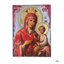 Εικόνα Χειροποίητη Ακανόνιστο ξύλο Μεικτή τεχνική-Παναγία Φοβερά Προστασία