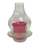 Καντήλι Γυάλινο "Μαργαρίτα"- Διάφανο με Κόκκινη Καντηλόκουπα