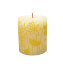 Κερί Κορμός Ρουστίκ Bolsius 80/68mm Silhouette - Butter Yellow+Print