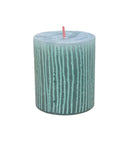 Κερί Κορμός Ρουστίκ Bolsius 80/68mm Silhouette - Jade Green+Print